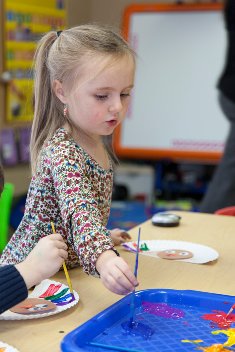 little girl painting